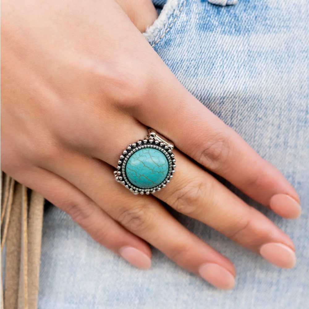 New in packaging Paparazzi turquoise and silver ring